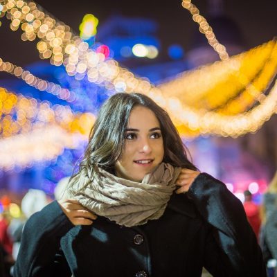 portrait, bokeh, lights